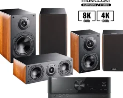 Kino domowe Yamaha RX-V4A czarny) + Nota 260 orzech) + Nota 740 orzech) + Nota 240 orzech)