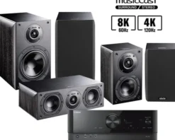 Kino domowe Yamaha RX-V4A czarny) + Nota 260 orzech) + Nota 740 orzech) + Nota 240 orzech)