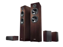 Kino domowe Yamaha RX-V4A (czarny) + NS-F51 (orzech) + NS-P51 (orzech)
