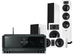 Kino domowe Yamaha RX-V6A (czarny) + Tesi 6 + 2 + 7 (biały)