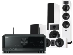 Kino domowe Yamaha RX-V4A (czarny) + Tesi 6 + 2 + 7 (biały)