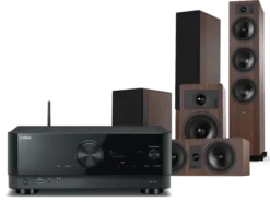 Kino domowe Yamaha RX-V4A (czarny) + Tesi 6 + 2 + 7 (mokka)