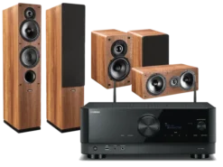 Kino domowe Yamaha RX-V6A (czarny) + Tesi 561 (orzech) + Tesi 241 (orzech) + Tesi 761 (orzech)