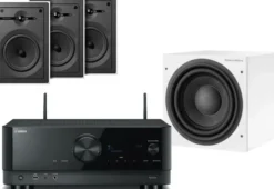 Kino domowe Yamaha RX-V4A czarny + 3 x CWM362 biały + ASW 608 biały