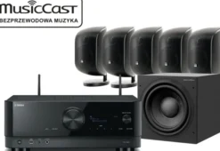 Kino domowe Yamaha RX-V6A + 5 x M-1 + ASW 610 czarny