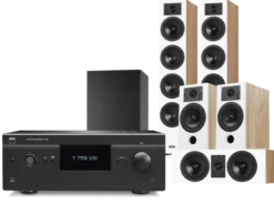Kino domowe Yamaha T758 V3i (czarny) + Diva 6 + 3 + 7 (dąb) + Basso 880