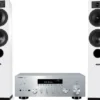 Kino domowe Zestaw stereo YAMAHA MusicCast R-N600A Srebrny + Indiana Lane Tesi 5 Biały