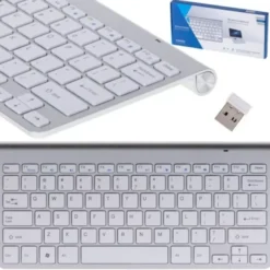 Klawiatura bezprzewodowa bluetooth Smart TV srebrna