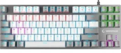 Klawiatura Rampage Klawiatura gamingowa mechaniczna Snug RGB KRGD Red biało-szara SNUGK14RS-WG