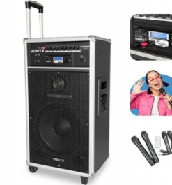 Kolumna mobilna z odtwarzaczem CD i mikrofonami Vonyx ST180 one size