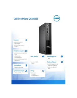 Komputer Dell Pro Micro QCM1250 W11Pro i5-14500T/16GB/512GB SSD/Integrated/WLAN + BT/Kb/Mouse/3YPS BTO008_QCM1250_EMEA