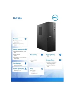 Komputer Dell Slim ECS1250 Win11Pro i3-14100/8GB/512GB SSD/Intel UHD 730/WLAN + BT/Kb/Mouse/3YPS ECS1250_RPLS-R_005