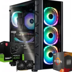 Komputer Gamingowy Ryzen 7 RTX 4060 32GB RAM 1TB SSD Windows 10 PC Do Gier