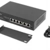 Lanberg Switch Rack 10' 19' 6x 100MB 4x Poe 60W