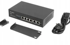 Lanberg Switch Rack 10' 19' 6x 100MB 4x Poe 60W