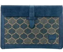 Londo Londo Torba na rękaw z prawdziwej skóry na MacBook Pro & Air 13,3 i 13 cali (niebieski) OTTO187
