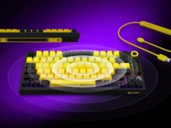 LORGAR KBP7075W Wireless 75% Mechanical Gaming Keyboard Pro Black/yellow EN layout LRG-KBP7075W-YL-US