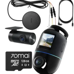 70mai 4K Omni X800 set Czarna + karta 70mai microSD 128GB + UP04