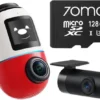 70mai Omni X800 4K set Czerwona + karta 70mai SD 128GB