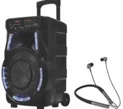 Manta SPK5033 40W Bluetooth Radio FM Mikrofon Karaoke Czarny + Słuchawki MNH02