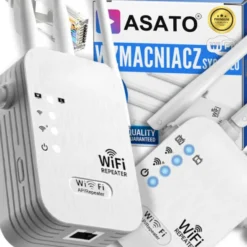 Mocny Wzmacniacz Sygnału WiFi do Domu Biura 300Mbps Wi-Fi