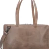 Plevier Plevier Pure Torba na ramię skórzana 43 cm przegroda na laptopa taupe