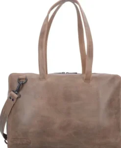 Plevier Plevier Pure Torba na ramię skórzana 43 cm przegroda na laptopa taupe