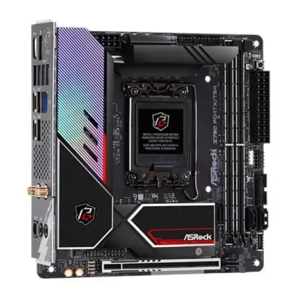 Płyta główna ASRock Z790 PG-ITX/TB4 Rodzina procesorów Intel, Gniazdo procesora LGA1700, DDR5 DIMM, Gniazda pamięci 2, Obsługiwane interfejsy