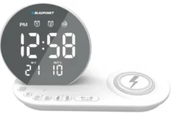 Radiobudzik FM z ładowarką indukcyjną LED USB Blaupunkt CR85WH CHARGE