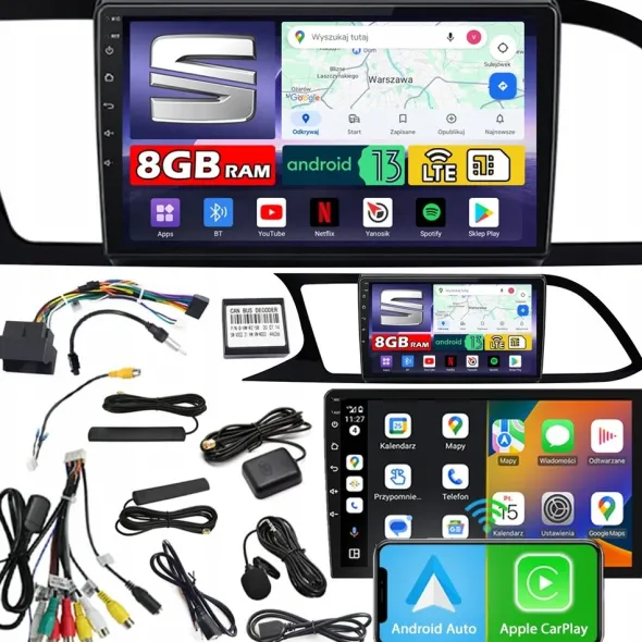 Radio nawigacje NCS ZQ9 SEAT LEON 3 III 2012-2020 Android 8GB LTE