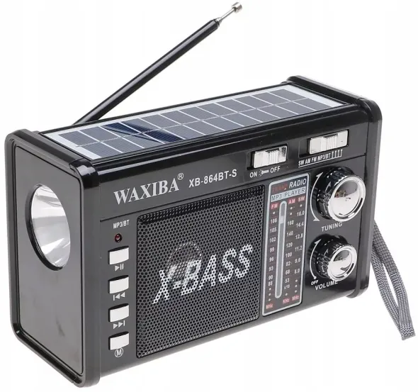 Radio PRZENOŚNE SOLARNE Głośnik Latarka Bluetooth