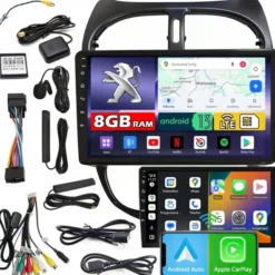 Radio samochodowe NCS ZQ9 PEUGEOT 206 206CC 2002-2010 Android 8GB LTE