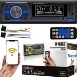 Radio Samochodowe Usb Aux Bluetooth Mp3 1Din Pilot 7021A