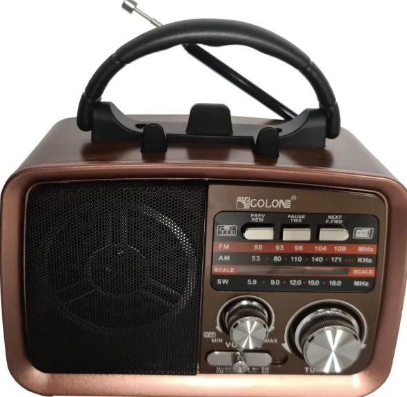 Radio Vintage Prl Fm Akumulatorowe Z Bluetooth Usb Kol.1 Miedziany Środkowy