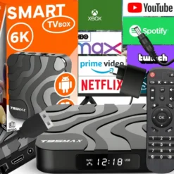 Retoo SMART TV BOX T95MAX ANDROID 9 64BIT 6K WIFI HDR USB 3.0 + PILOT KABEL HDMI
