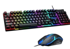 r2 Podświetlany zestaw gamingowy klawiatura + mysz dla graczy Z RYSIKIEM TF200
