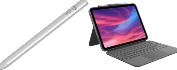 Rysik Logitech Crayon - SILVER 914-000074 + Etui Combo Touch do iPad 10th gen Szare 920-011441