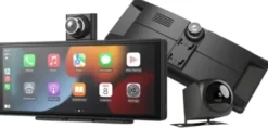 Samochodowy ekran multimedialny DS1020 DVR Carplay/Android Auto-dwie kamery