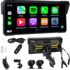 Stacja Motocyklowa Monitor Android Auto Apple Carplay 2 Kamery Dvr Pilot Bt