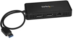 StarTech . com USB to Dual Display Port Mini Docking Station  Dual 4 K 60 HZ  GbE, usba2dpgb USBA2DPGB