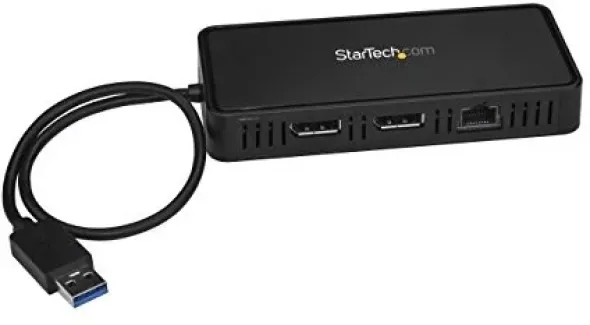 StarTech . com USB to Dual Display Port Mini Docking Station Dual 4 K 60 HZ GbE, usba2dpgb USBA2DPGB
