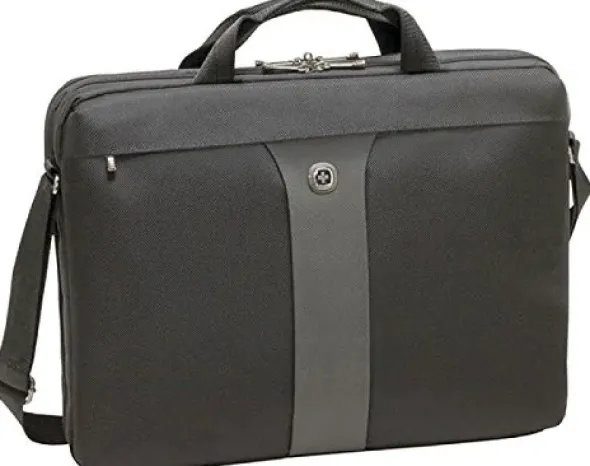 Swiss Gear Wenger 600654 LEGACY 17" MacBook Pro Smukła torba. przyjazna dla lotniska z iPadem / tabletem / kieszenią e-booków w kolorze czarnym / szarym {12 litrów} WA-7444-14F00