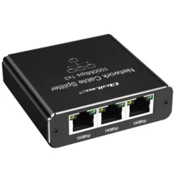 Switch niezarządzalny qoltec mini rozdzielacz splitter 1x3 port rj45 1000mbps usb-c aluminium