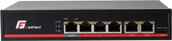 SWITCH POE GETFORT 4+2 Gigabit Ethernet 65W - Raty 0% - 38 sklepów w całej Polsce