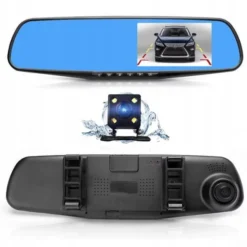 TECHONIC WIDEOREJESTRATOR KAMERA REJESTRATOR JAZDY 1080P W LUSTERKU W01 Z KAMERĄ COFANIA 0.2KG