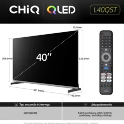 Telewizor CHiQ L40QST TV 40", QLED, Full HD, Google TV