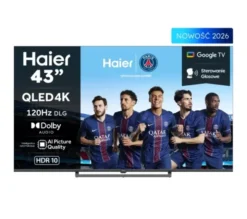 Telewizor Haier H43S80GUX 43" QLED 4K Google TV Funkcje AI Dolby Vision Dolby Audio HDMI 2.1 DVB-T2