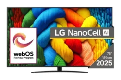 Telewizor LG NanoCell AI 75NANO81A3A Telewizor 190,5 cm (75") 4K Ultra HD Smart TV Wi-Fi Czarny