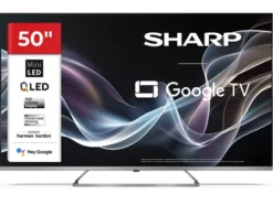 Telewizor SHARP QLED MiniLED 50JP7465E 50" 4K Google TV Dolby Vision Srebrny