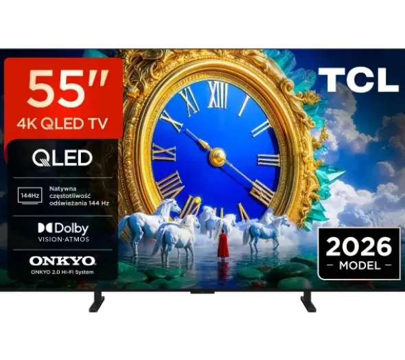Telewizor TCL 55A400 55" QLED 4K 144Hz Google TV Funkcje AI Dolby Vision Dolby Atmos DTS-X HDMI 2.1 DVB-T2
